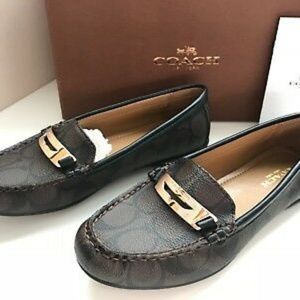 Genuine COACH Olympia Pebble Grain Leather Loafer 